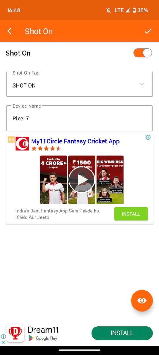 Настройка водяного знака в Shot On Stamp