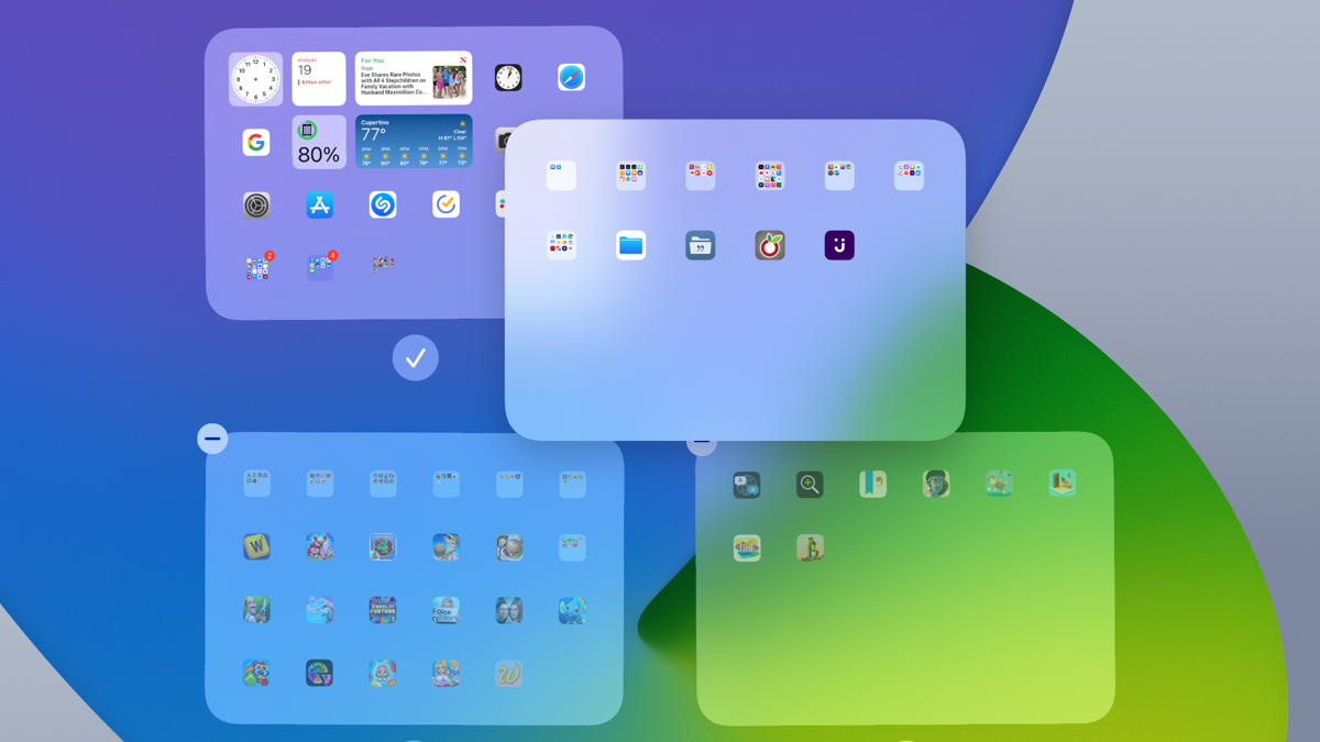 Скрыть и переставить экраны на iPad