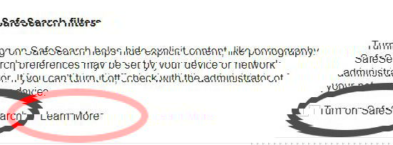 Включение SafeSearch в Google Chrome