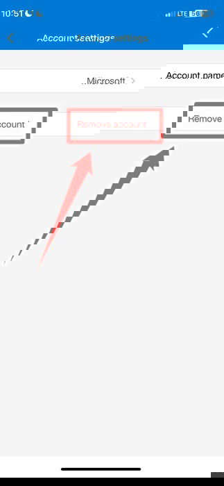 Кнопка Remove account в Microsoft Authenticator на iOS