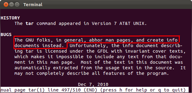 Сравнение man и info