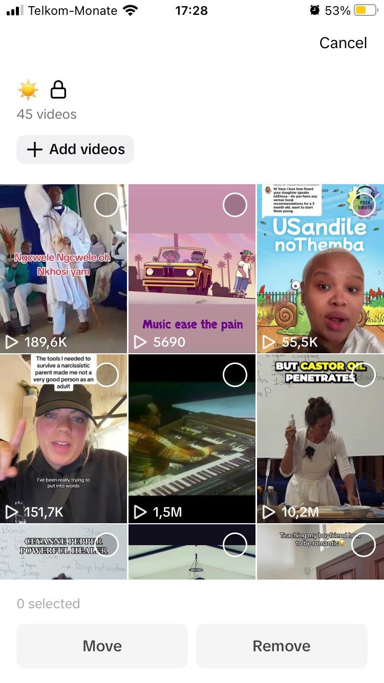 Перетаскивание и изменение порядка видео