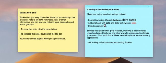 Создание новой заметки Stickies, поле ввода с форматированием