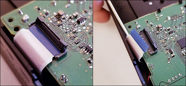 Отсоединение лентового кабеля USB-C