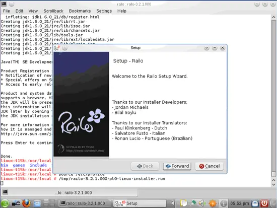 Кнопка Далее в установщике Railo