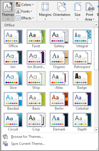 Выбор встроенных тем