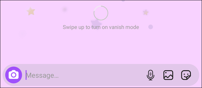 Включение Режима исчезновения в чате Instagram