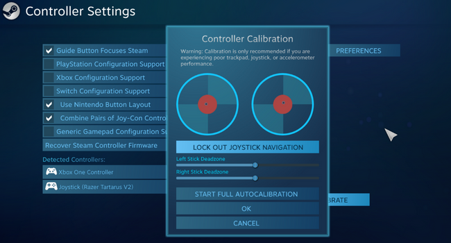 Настройка deadzone в Steam
