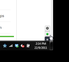 Интерфейс расширения Gtalklet в Chrome