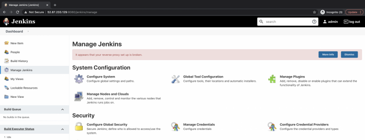 Экран Manage Credentials в Jenkins