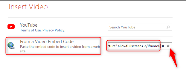 вставка кода в PowerPoint
