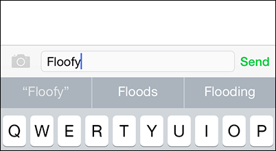Список предложений автозамены и выделенное слово для сохранения