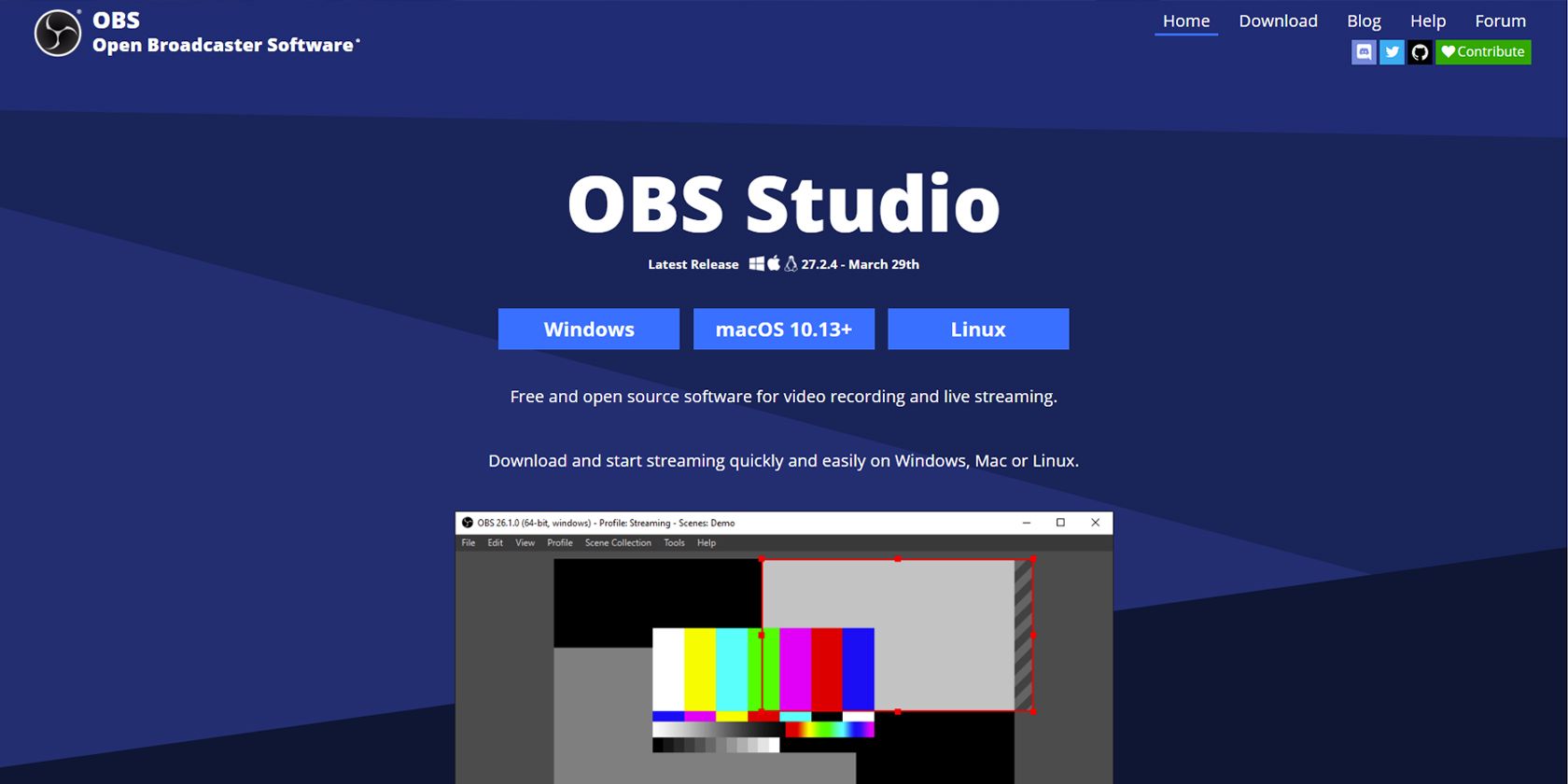 OBS Studio homepage