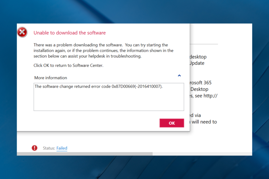 Как исправить 0x87D00669 в SCCM
