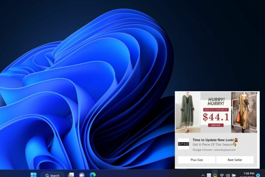 Убрать объявления в правом нижнем углу Windows