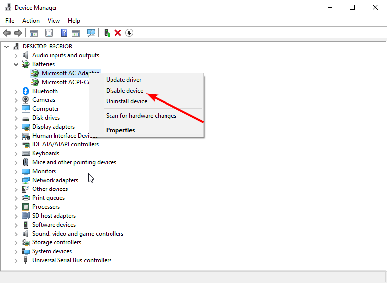 Отключение устройства с подтверждением