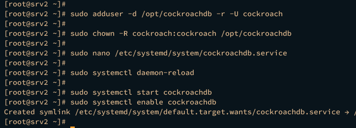 запуск cockroachdb как systemd