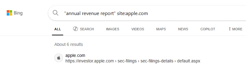 Пример site: для поиска на одном сайте