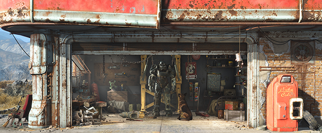 Fallout 4 Gas Station Scene