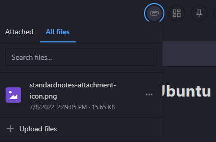Список загруженных файлов в интерфейсе Standard Notes