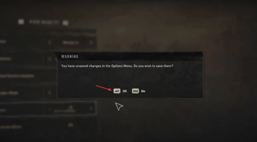 Подтверждение сохранения настроек