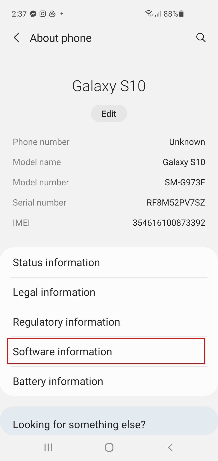 Сведения о ПО Android