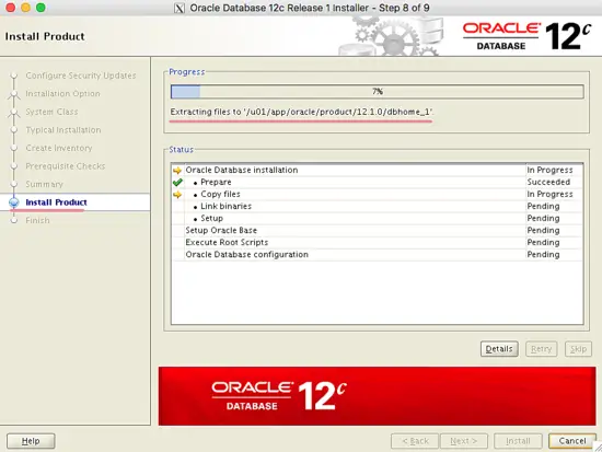 Процесс установки Oracle