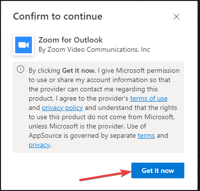 Get it now 2 Continue zoom plugin for outlook
