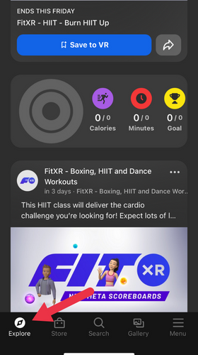 Открытая вкладка Обзор в приложении Quest
