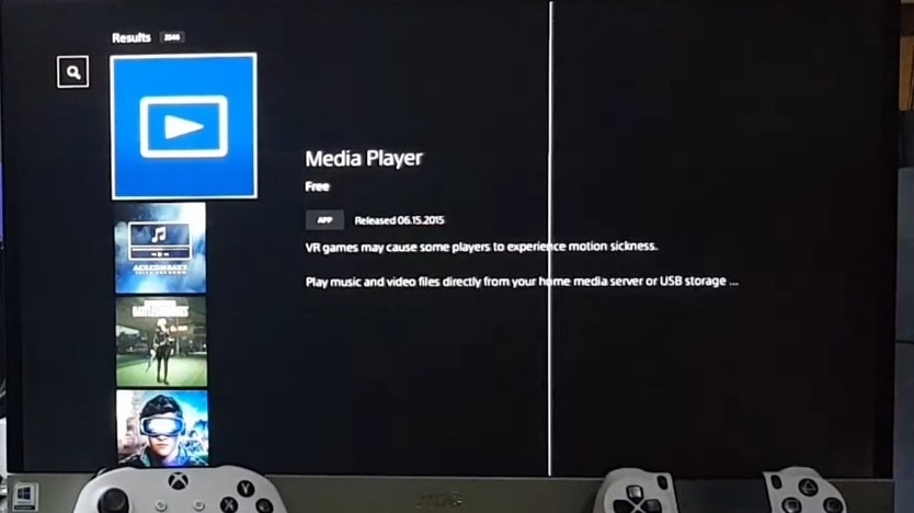Скачивание Media Player на PS4