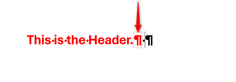 Выделен разделитель стилей при включённом показе непечатаемых символов.