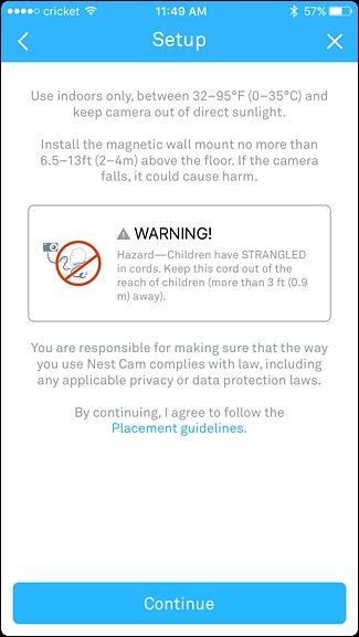 Проверка подключения питания Nest Cam