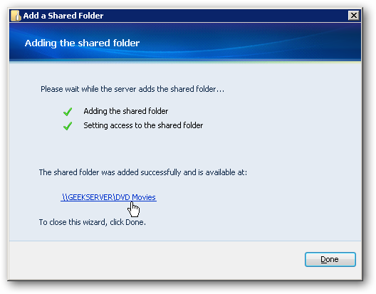 Успешно созданная папка DVD Movies — статус Healthy, дублирование отключено