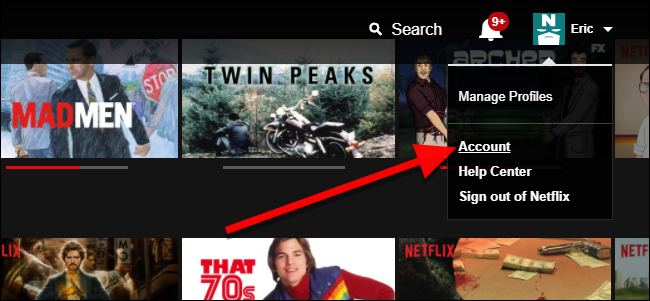 Страница аккаунта Netflix с выделенным пунктом «Внешний вид субтитров»