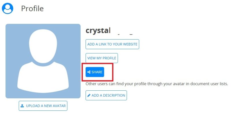 Sharing your profile.