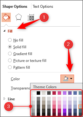 Параметры цвета для отдельных кругов