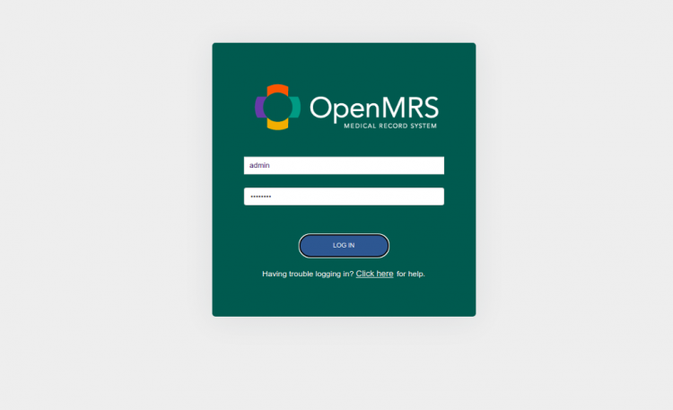 Экран входа OpenMRS