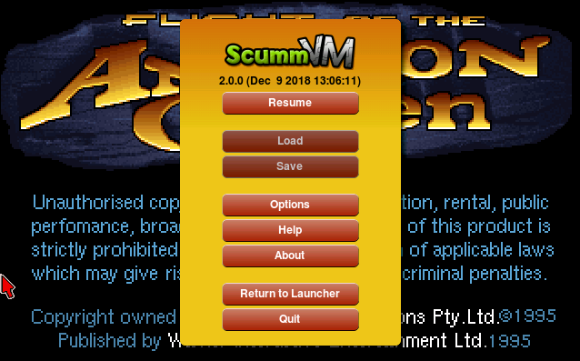 Сцена из Flight of the Amazon Queen в ScummVM