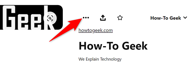Нажмите три точки вверху окна пина.