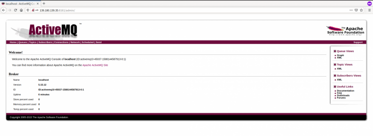 Дашборд Apache ActiveMQ