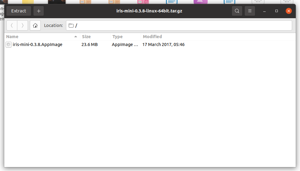 Извлечение файлов Iris Mini из архива TAR.GZ