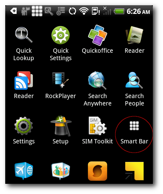 Экран приложения SmartBar