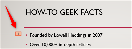 Номер анимации рядом с текстом