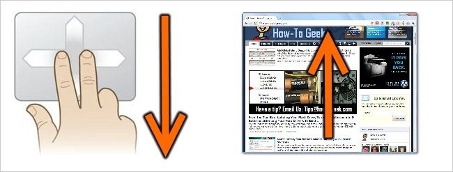Графика: обычная прокрутка — страница уходит вверх при прокрутке вниз