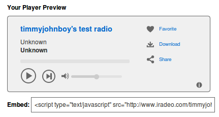 Предпрослушивание встроенного плеера Iradeo в дашборде