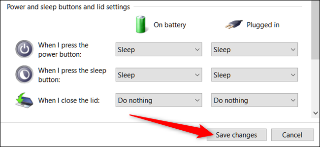 Кнопка Save Changes для сохранения настроек