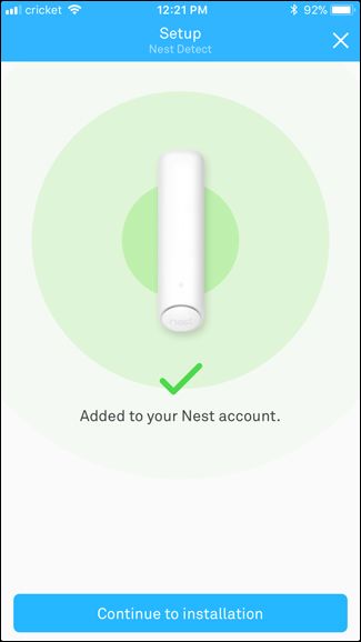 Сопряжение датчика с Nest Guard