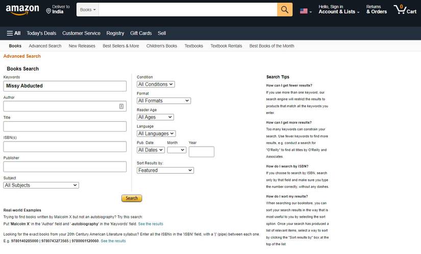 Amazon Advanced Book Search