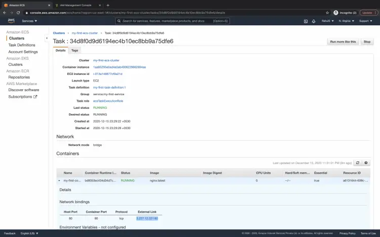 Получение внешней ссылки у задачи через Network bindings