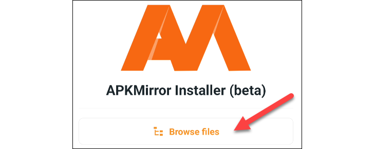 Кнопка «Browse Files» в APKMirror Installer